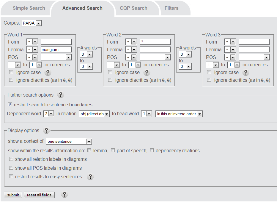 example word order